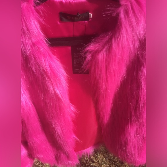 Wenxi Pink Faux Fur Jacket Fuchsia Coat XL 💝 NWT 💖 - Picture 14 of 16